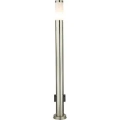 Globo LED-Außenleuchte Boston I Edelstahl Opal 110 Cm Mit 2 Steckdosen