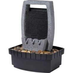 Dobar Design-Zimmerbrunnen In Steinoptik Mit Deko-Steinen, Wasserspiel Und Pumpe -Heimdekoration Angebote gartenbrunnenwasserfall 1