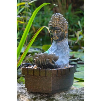 Dobar Zimmerbrunnen Buddha Lotusblüte In Steinoptik Mit Deko-Steinen 12 Dobar Zimmerbrunnen Buddha Lotusblüte In Steinoptik Mit Deko-Steinen – Bild 12