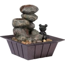 Dobar Zimmerbrunnen Kaskade Frosch In Steinoptik Mit Deko-Steinen -Heimdekoration Angebote gartenbrunnenwasserfall 2 2