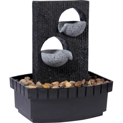 Dobar Zimmerbrunnen Kaskade In Steinoptik Mit Deko-Steinen Und Zwei Schalen 1 Dobar Zimmerbrunnen Kaskade In Steinoptik Mit Deko-Steinen Und Zwei Schalen