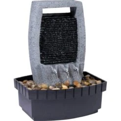 Dobar Design-Zimmerbrunnen In Steinoptik Mit Deko-Steinen, Wasserspiel Und Pumpe -Heimdekoration Angebote gartenbrunnenwasserfall 3