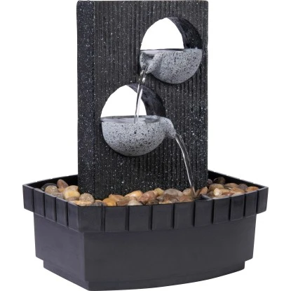 Dobar Zimmerbrunnen Kaskade In Steinoptik Mit Deko-Steinen Und Zwei Schalen 4 Dobar Zimmerbrunnen Kaskade In Steinoptik Mit Deko-Steinen Und Zwei Schalen – Bild 4