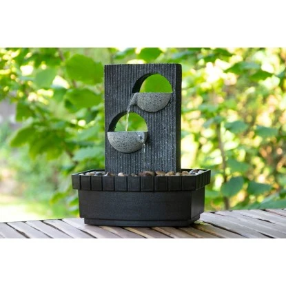 Dobar Zimmerbrunnen Kaskade In Steinoptik Mit Deko-Steinen Und Zwei Schalen 5 Dobar Zimmerbrunnen Kaskade In Steinoptik Mit Deko-Steinen Und Zwei Schalen – Bild 5