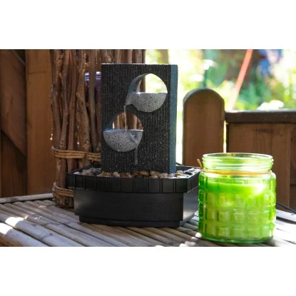 Dobar Zimmerbrunnen Kaskade In Steinoptik Mit Deko-Steinen Und Zwei Schalen 6 Dobar Zimmerbrunnen Kaskade In Steinoptik Mit Deko-Steinen Und Zwei Schalen – Bild 6