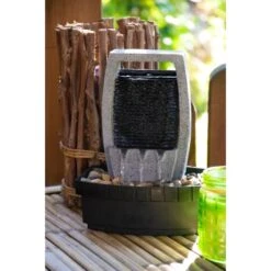 Dobar Design-Zimmerbrunnen In Steinoptik Mit Deko-Steinen, Wasserspiel Und Pumpe -Heimdekoration Angebote gartenbrunnenwasserfall 6