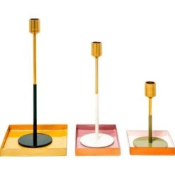 Kerzenhalter 3er Set Saga 160 Gold/Weiß/Grün/Grau -Heimdekoration Angebote gold weiss gruen grau 3