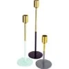 Kerzenhalter 3er Set Saga 140 Gold/Mint/Pflaume/Grau